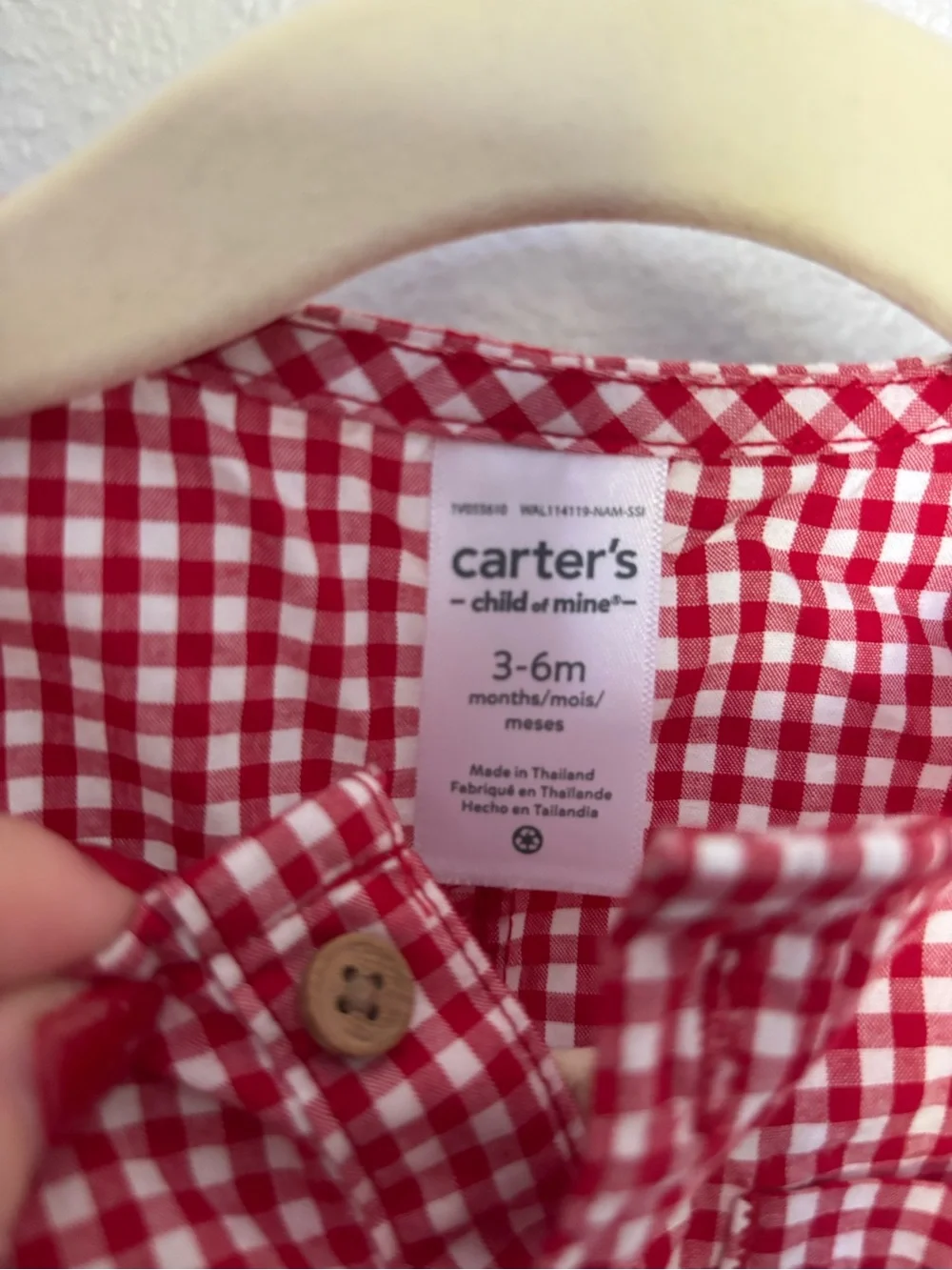 Carter's Red Gingham Sleeveless Baby Romper